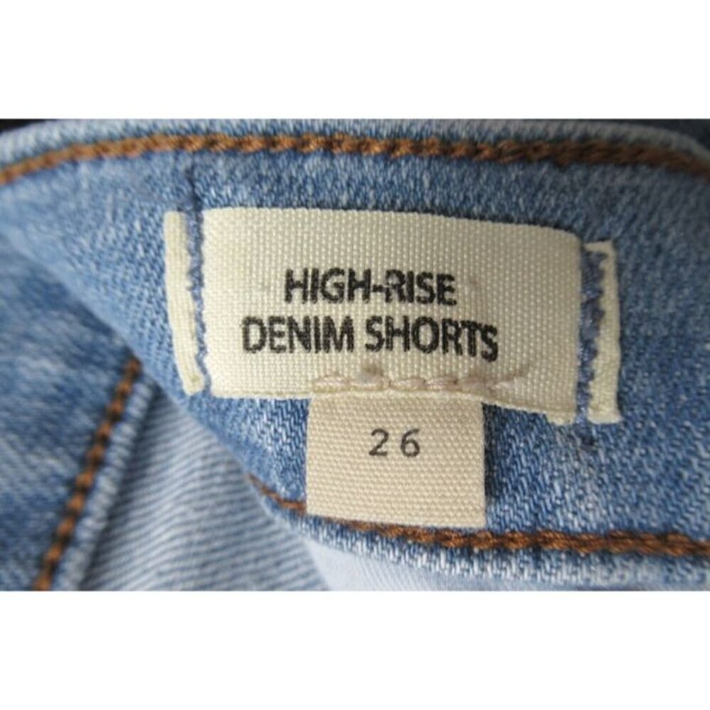 Madewell Shorts Woman's 26 Blue Light Wash Relaxed High Rise Denim Fringe Shorts - Picture 6 of 6
